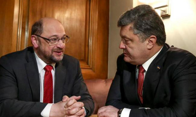 Шульц: Европарламент незамедлительно рассмотрит безвизовый режим для Украины