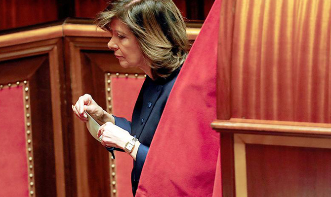 Председателем Сената Италии в первый раз стала женщина