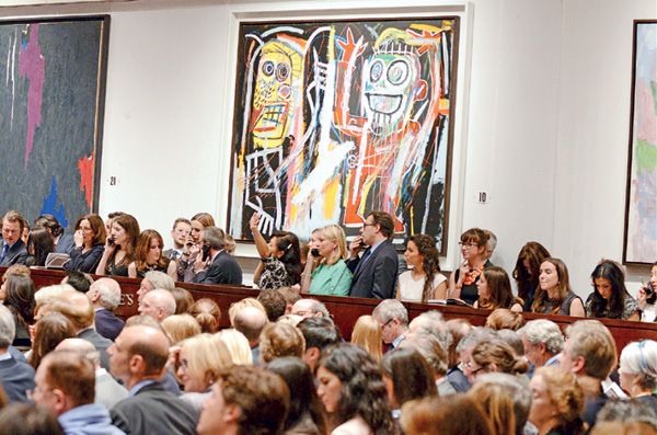 На торгах осеннего сезона в Лондоне ведущие аукционные дома предлагают полотна современного британского шутника Гленна Брауна и американского вундеркинда Жана-Мишеля Баскии