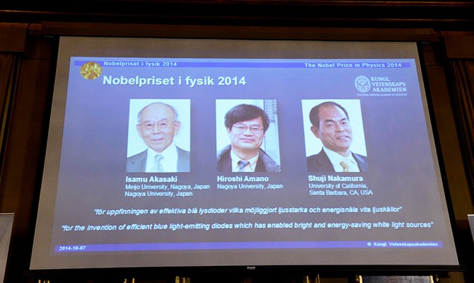 Japanese scientists win Nobel Prize in physics for their invention of environmentally-friendly blue LEDs