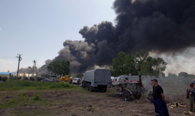 Горение последнего резервуара на нефтебазе под Киевом самоликвидировалось