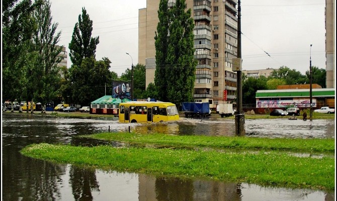 Черкассы затопило в результате сильного ливня
