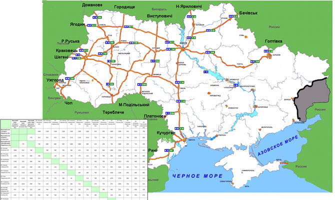 Нацполиция опубликовала карту для транзита грузовиков из РФ