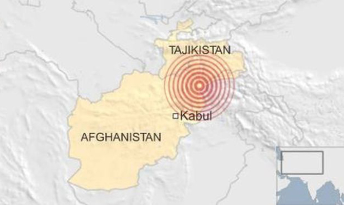 На границе Афганистана и Таджикистана произошло землетрясение