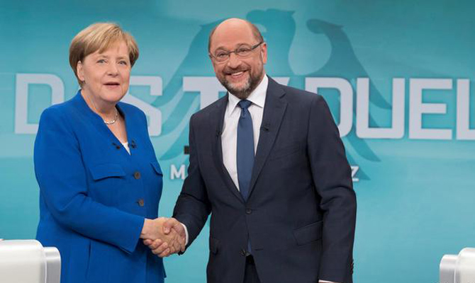 Меркель победила Шульца в решающих теледебатах