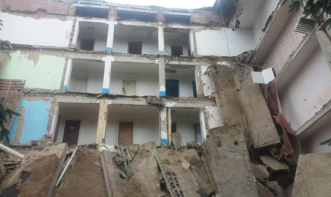 В Житомирской области обрушилась стена общежития