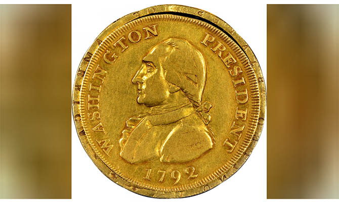 Монету с изображением Джорджа Вашингтона продали на аукционе за $1,7 млн