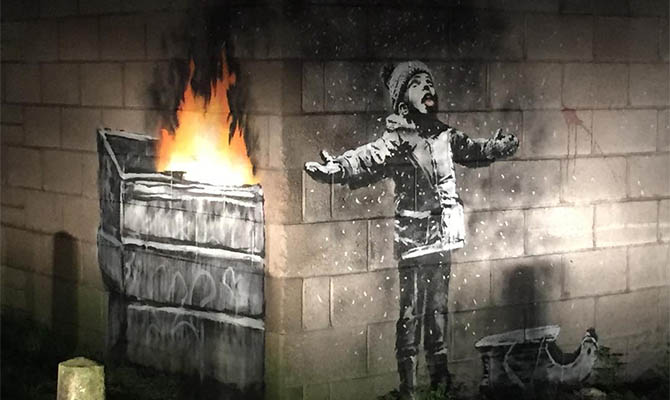 В Великобритании обнаружили новое граффити Бэнкси