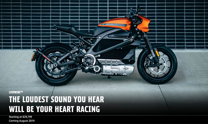 На сайте Harley-Davidson открылся прием заказов на электрический мотоцикл