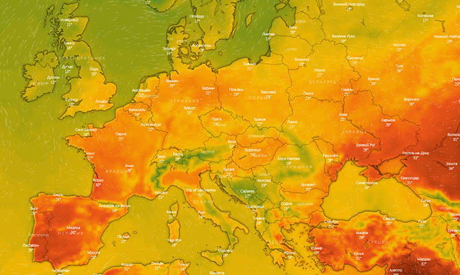 На этих выходных в Украине будет так же жарко как в Испании с Португалией