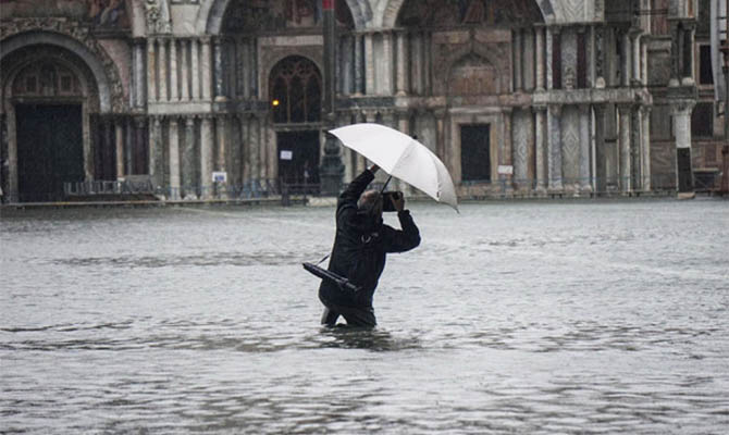 В Венеции ожидается новый подъем уровня воды